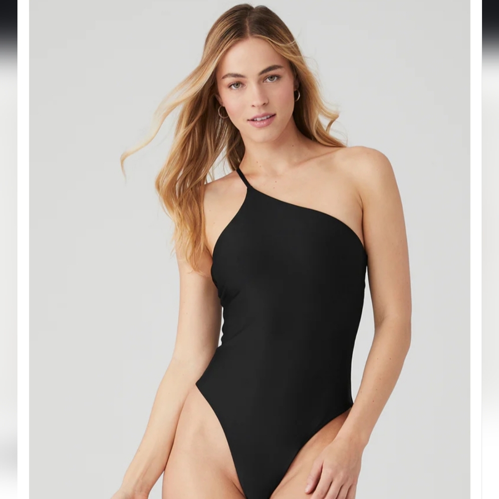Alo Yoga Airlift Plie Bodysuit, Black, Size S
